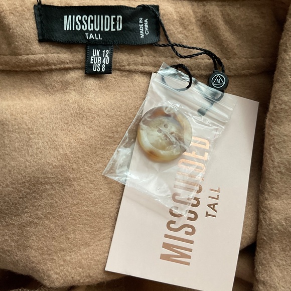 Missguided Tall Oversized Camel Shacket Size 8 NWT - Picture 6 of 8